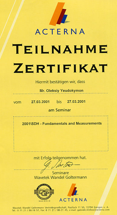 ACTERNA (Wavetek Wandel Goltermann)2001\ SDH